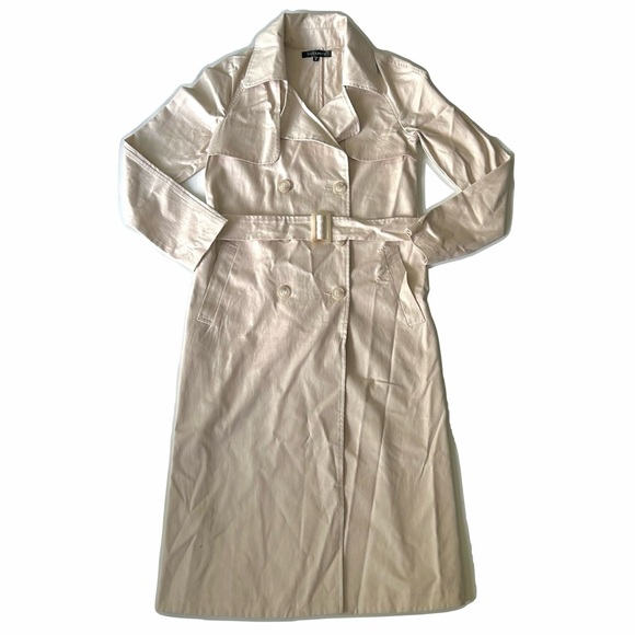 NWOT Dynamite Long Belted Cream Trench Coat - Picture 5 of 7